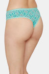 Zivame Low Rise Cotton Cheeky Panty - Green Floral — thumbnail 2